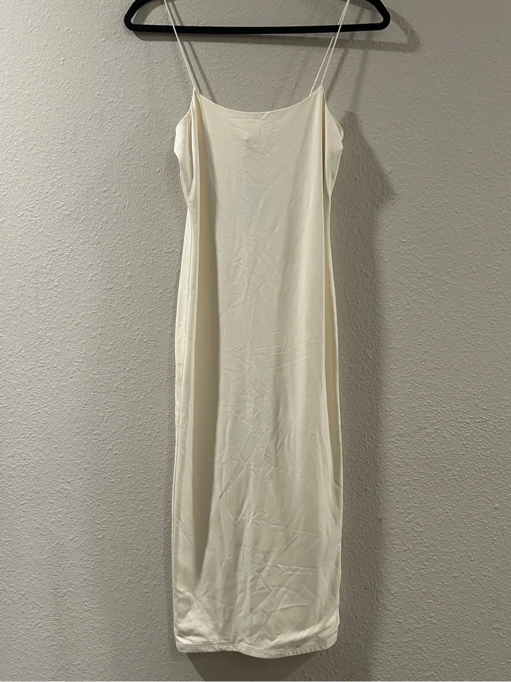 Forever 21 Cream Slip Midi Dress with Spaghetti Straps